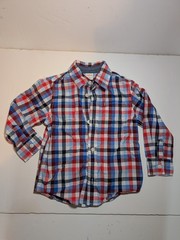 GYMBOREE Blue Red Black Plaid Long Sleeve 2T Button Up Collared Dress Shirt