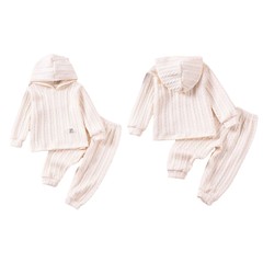 Baby Girls 2-Piece Round Neck Pullover Sports Sweatshirt And Pants Playsuit Set