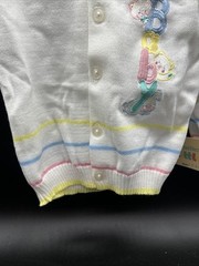 New VTG Quiltex Little Knits Cardigan Sweater Appliqué Stripes Sz 6 Months NWT
