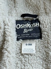 Oshkosh Bgosh Sherpa Lined Coat Baby 6-9 Mo Blue Toggle Button Hood Thick Winter