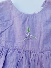 Vtg Y2K 90’s Small Steps Purple Embroidered Flower 2 Piece Dress Ruffle Short 2T