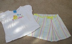 18 month Bunny Business Spring Chick outfit skirt t shirt