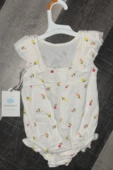 CLOUD ISLAND BABY 3-6 MONTHS CREAM FLORAL GIRLS SLEEVELESS ONE PIECE NWT