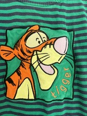 VTG The Disney Store Winnie The Pooh 100% cotton Romper 24M Tigger green stripes