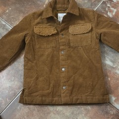 Cat & Jack Toddler Brown Corduroy Snap Front Jacket Faux Shearling Lined 4T
