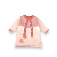 Laurenza’s Baby Girls Floral Knit Dress and Cardigan Set