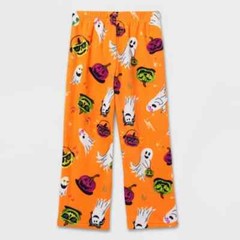 12M Hyde And Eek Ghost Pumpkin Halloween Orange Fleece Pajama Pants Family Sleep