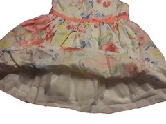 Carters Baby Girl 9mo Dress EUC White Coral Blue Yellow Floral Lined GORGEOUS