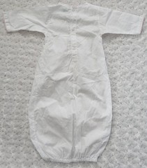 Cuclie White Embroidered Full Pink Flowers Baby Gown 100% Pima Cotton Size 0-3M