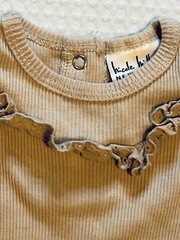Nicole Miller New York -Baby (0-3 Months) Beige/Brown – Ruffle Accent One Piece