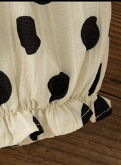 Girls 3T Ivory & Black Polka Dot Sleeveless Top & Bloomers 2-Piece Outfit Set