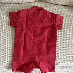 Ralph Lauren Red Collared Short Sleeve Logo One-Piece Romper 9-12 Months