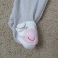 Carters Pull On Footed Sweatpants Infant Girls Size 6M Gray Cow Elastic Joggers