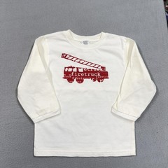 Baby Gap Shirt Boys 2T White Firetruck Graphic Tee Long Sleeve Toddler