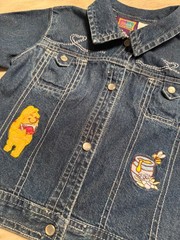Vtg 90s Winnie Pooh 100 Acre Baby Jean Denim Jacket Pearl Snap Western 24M Rare