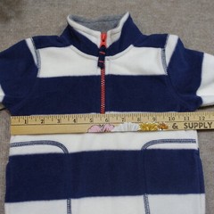 Carter’s 12 Month Fleece Pullover Long Sleeve Half Zip Blue and White Stripe