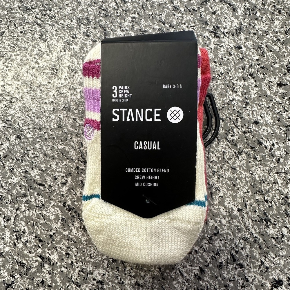 Stance Baby Crew Socks Size 3-6M 3 Pairs Casual Mid Cushion