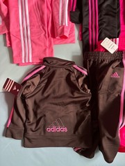 New ADIDAS Girls 2 Pc Tracksuit Jacket Pants Set Track Suit 12 18 24 Months NWT