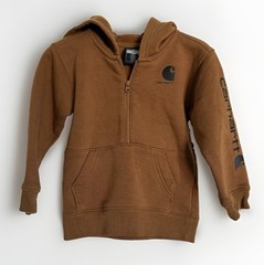 Carhartt Toddler Hooded Zip Fleece Jacket, Brown 24M Logo TS6273-B