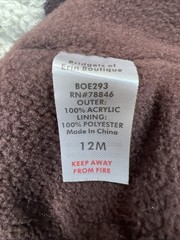 Aran Toggle 2 Button Jacket Beige And Brown With Shamrock Patch 12M