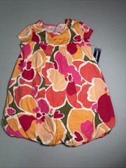 Old Navy Pink Knit Floral Bubble Dress Girls 3T/3A/3A NEW NWT