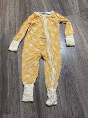 Unknown Brand 6 Months Yellow Sun Print Bamboo Zip Coverall Bodysuit