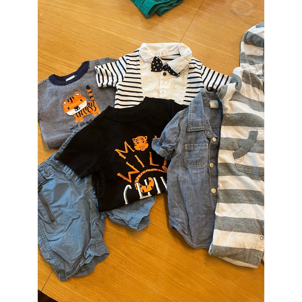 Toddler Boys Summer Clothes Lot – Size 12-18 mo – Shirts Tops Shorts Romper
