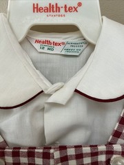 Vintage Health-tex Overalls Shorts Jumper Red Gingham Check Size 12 Months