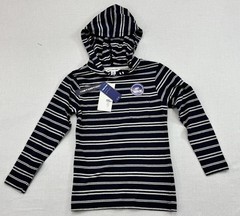 NEW Distortion Hooded Jersey Top Soft Cotton Stripe Navy Toddler Unisex 4T