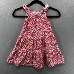 Tommy Bahama Tank Dress Girls Size 3T Pink White Sleeveless Coastal Beach Ruffle