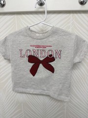 Zara Toddler Girls London Graphic T-Shirt with Bow Detail