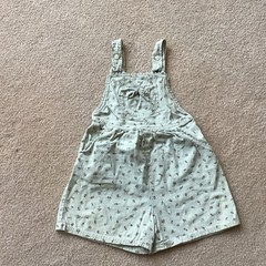 ESPRIT 3T LINEN/ COTTON SLEEVELESS ROMPER, FLORAL, 5 POCKETS, STRETCH BACK TOP