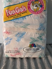 Vtg 1991 The Little Mermaid Girls Sz 2-3T Fruit of the Loom Fungals USA 3 Briefs