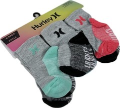 Hurley Baby 6 Pk Multicolor Ankle Polyester Cushion Logo Sock Set Sz 6-12 MO