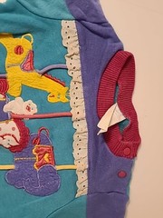 Vintage 90s Kids 2 Piece Lounge Set Colorful Animals Carousel WOW