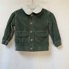 Little Co Lauren Conrad Unisex Baby 2T Sherpa Corduroy Jacket Green Fleece Lined
