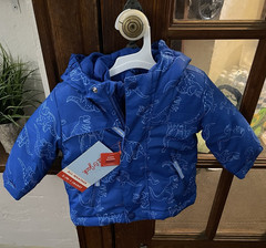 Cat & Jack 3-in-1 Hooded Water/Wind Resistant Full Zip Dino Puffer Coat 12M
