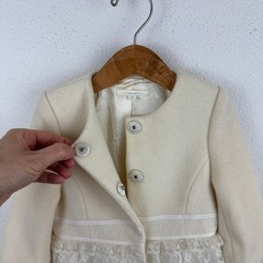 Nicholas & Bears Girl’s Formal Wool Coat 2T Ivory Lace Winter Wedding