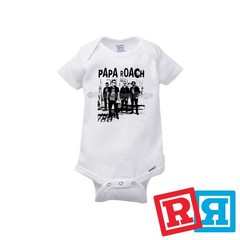 Papa Roach Gerber Baby Onesie® Cotton Unisex White Short Sleeve Bodysuit