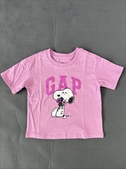 Baby Gap Peanuts Snoopy Graphic T Shirt Pink Toddler Girls 3T Short Sleeve
