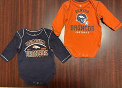 NFL Team Apparel Denver Broncos Bodysuits 3-6M, Set of Two,Long-Sleeve