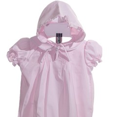 Pink Heirloom Pleated with Peter Pan Collar and Beautiful Bonnet