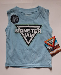 NWT Monster Jam Trucks Graphic Tank Top Toddler Boy Size 12 Months Gray