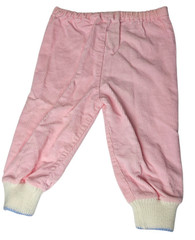 Vintage ’90s Girls 12 Month Pink Corduroy Pants Elastic Waist Lilac Hem Pull On