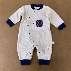 Baby Size 3 Months Gray Blue Elephant Snap Front One Piece NWT