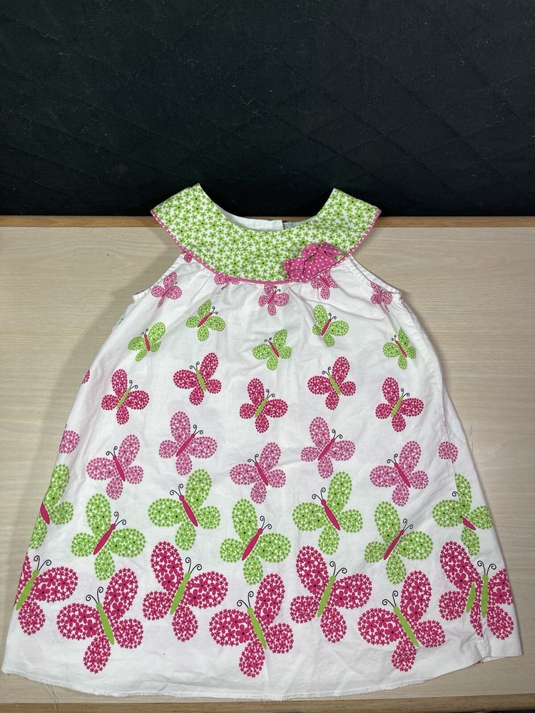 Rare Editions Girls Green And Pink Butterfly Sleeveless Blouse 2T