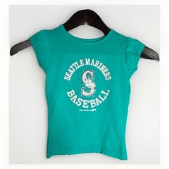 Team Athletics Seattle Mariners 3T Teal Short Sleeve Cotton Graphic T-Shirt