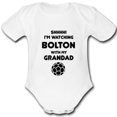 BOLTON @WANDERERS GRANDAD Babygrow Baby Vest Grow FOOTBALL GIFT FROM FOR A