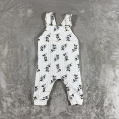 Disney Baby Overalls Kids White Excellent Minnie Quilted SIZE 12M