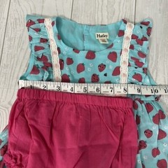 Hatley Strawberry Ruffle Dress With Bloomers Outfit Size 18-24 Months Lace Trim